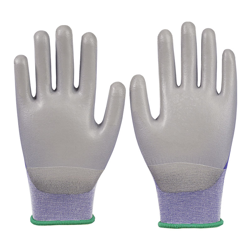 21 Gauge PU Nylon Gloves Blue