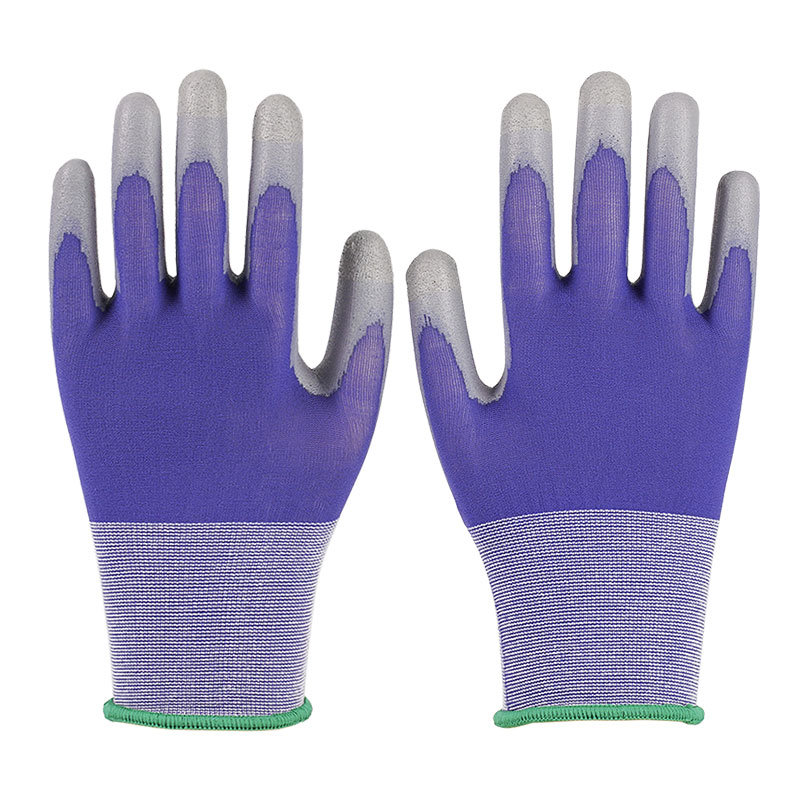 21 Gauge PU Nylon Gloves Blue