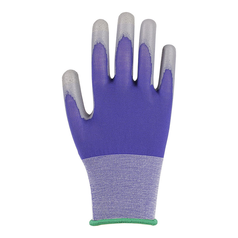 21 Gauge PU Nylon Gloves Blue