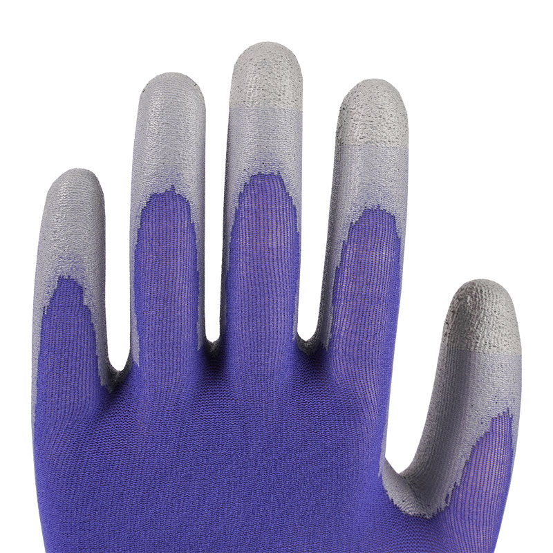 21 Gauge PU Nylon Gloves Blue