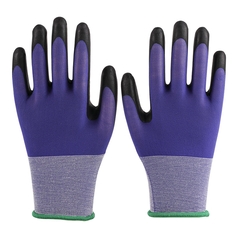 21 Gauge Ultra Fine Foaming Blue Nylon Latex Gloves