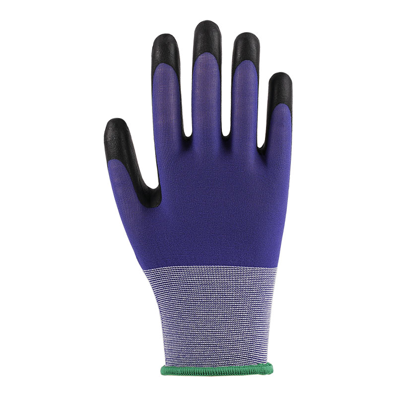 21 Gauge Ultra Fine Foaming Blue Nylon Latex Gloves