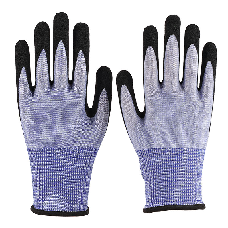 18 Gauge Nitrile Gloves A5 Anti Secans+ Immersionem Nitrilem Frosted Tenaces