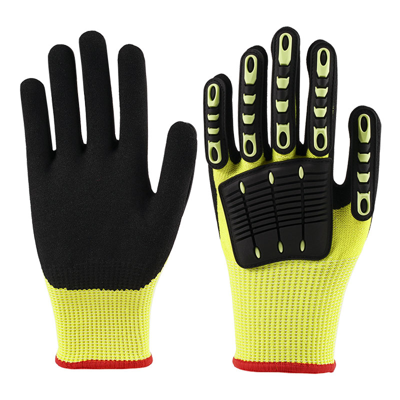 XIII Gauge Fluorescent Yellow Anti-vibrationis Gloves A5