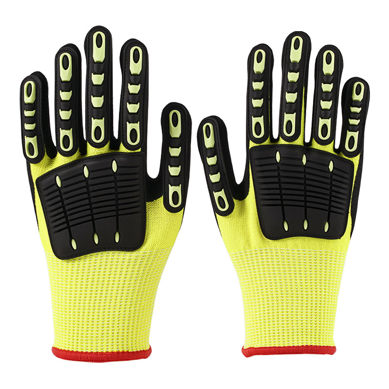 XIII Gauge Fluorescent Yellow Anti-vibrationis Gloves A5