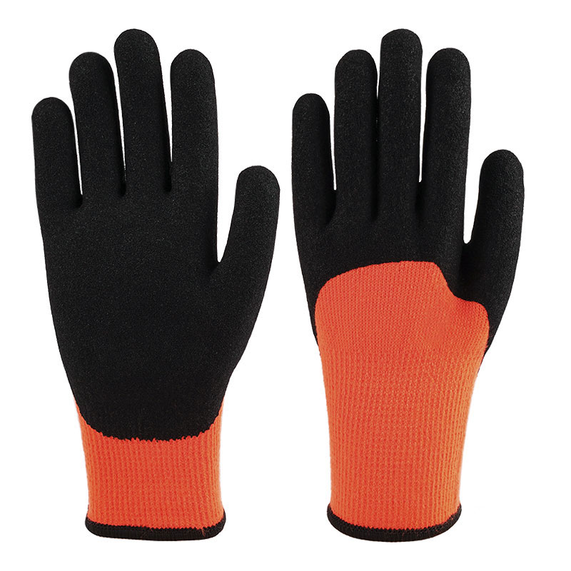 X Gauge Terry Nitrile 3/4 Dipped Matte Orange Red Gloves