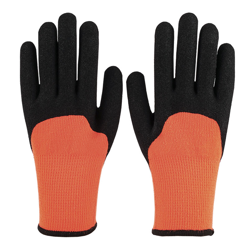 X Gauge Terry Nitrile 3/4 Dipped Matte Orange Red Gloves